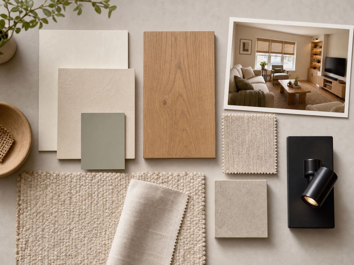 Interior remodel material board